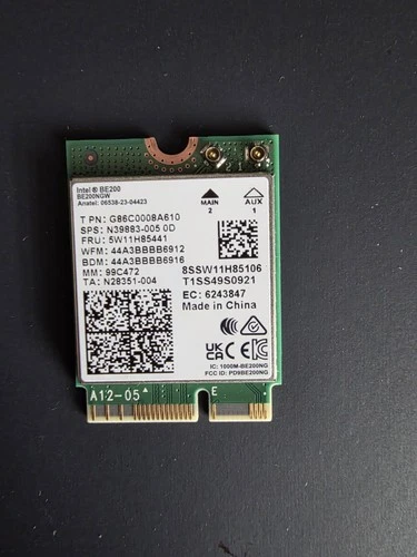 WiFi 7 Wireless Card Intel BE200 NGW, Bluetooth 5.4, 5800Mbps M.2/NGFF Network