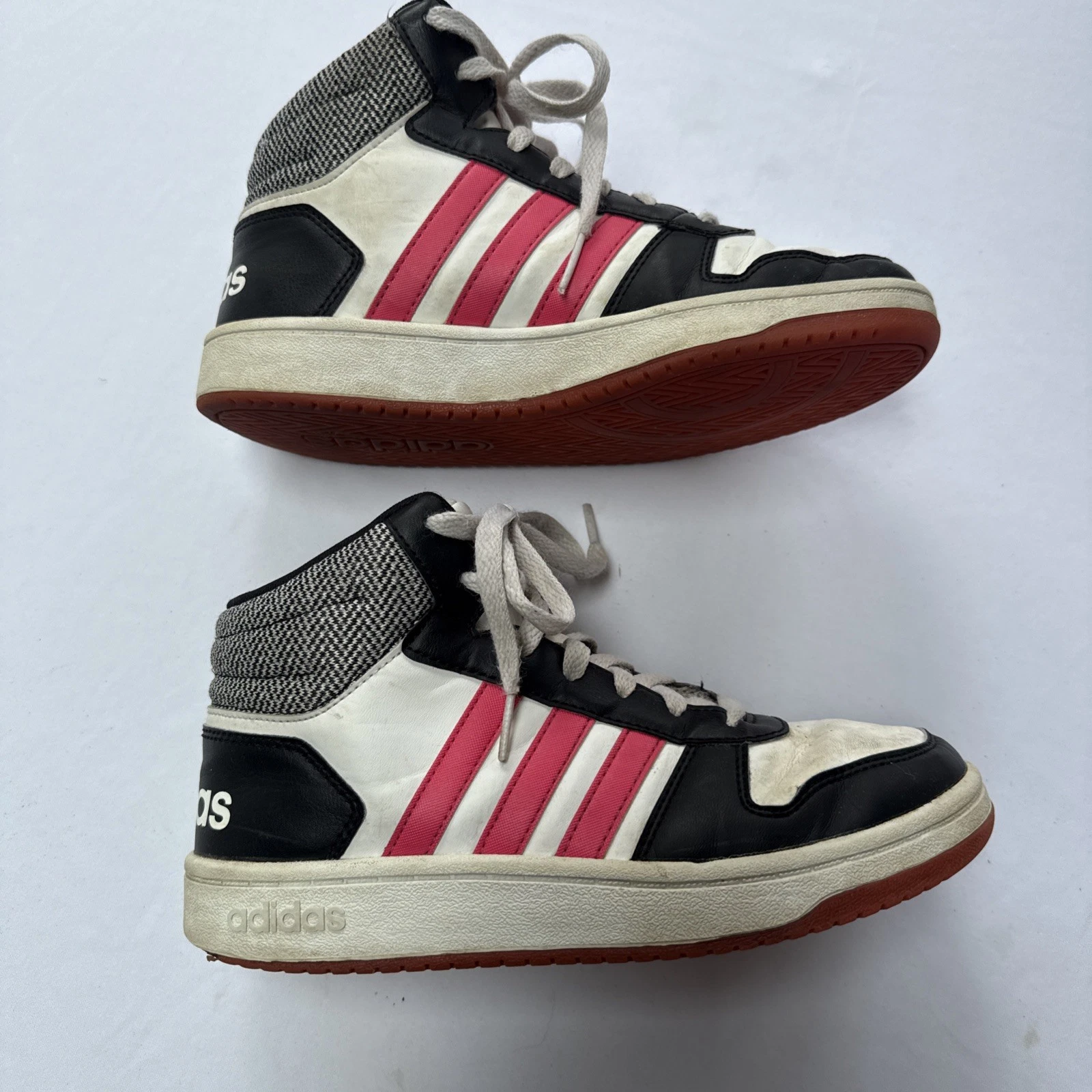 Adidas Hoops Mid 2.0 Sneakers rosa nero bianco ragazzo taglia 5