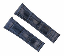 3 NEW 20MM LEATHER STRAP FOR ROLEX DAYTONA 16523 116518 116519 116520 BLUE SHORT