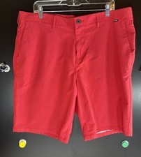 SKU 166: Hurley/Nike Men's Athletic Stretch Golf Shorts Red Size 38 Nylon Blend