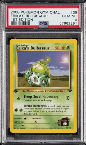 2000 POKEMON GYM CHALLENGE 1ST EDITION #39 ERIKA'S BULBASAUR PSA 10