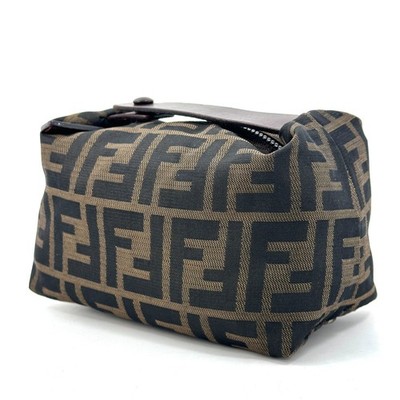 Fendi Vanity bag  Zucca  Pouch Mini Hand bag Nylon Authentic 511T0447