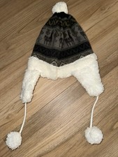 Black Alpaca Design Alpaca Wool Chullo Hat