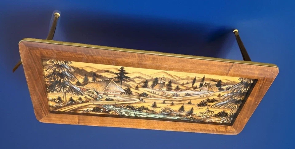 Rare Vintage Hand Carved Black Forest German Coffee & End Tables W/ Glass Top. - Image 2 of 4