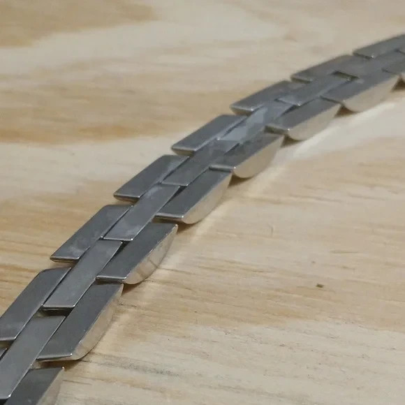 UNIQUE Chunky Silver Metal Chain Statement Bracel… - image 8