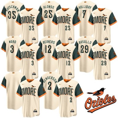 Men's Baltimore Orioles Cream 2026 City Connect Stadium Stitched