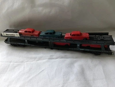ref.494 - ho- 1/87 - LIMA - WAGON PORTE AUTO DB " MERCEDES " + 6 voitures - Photo 1/3