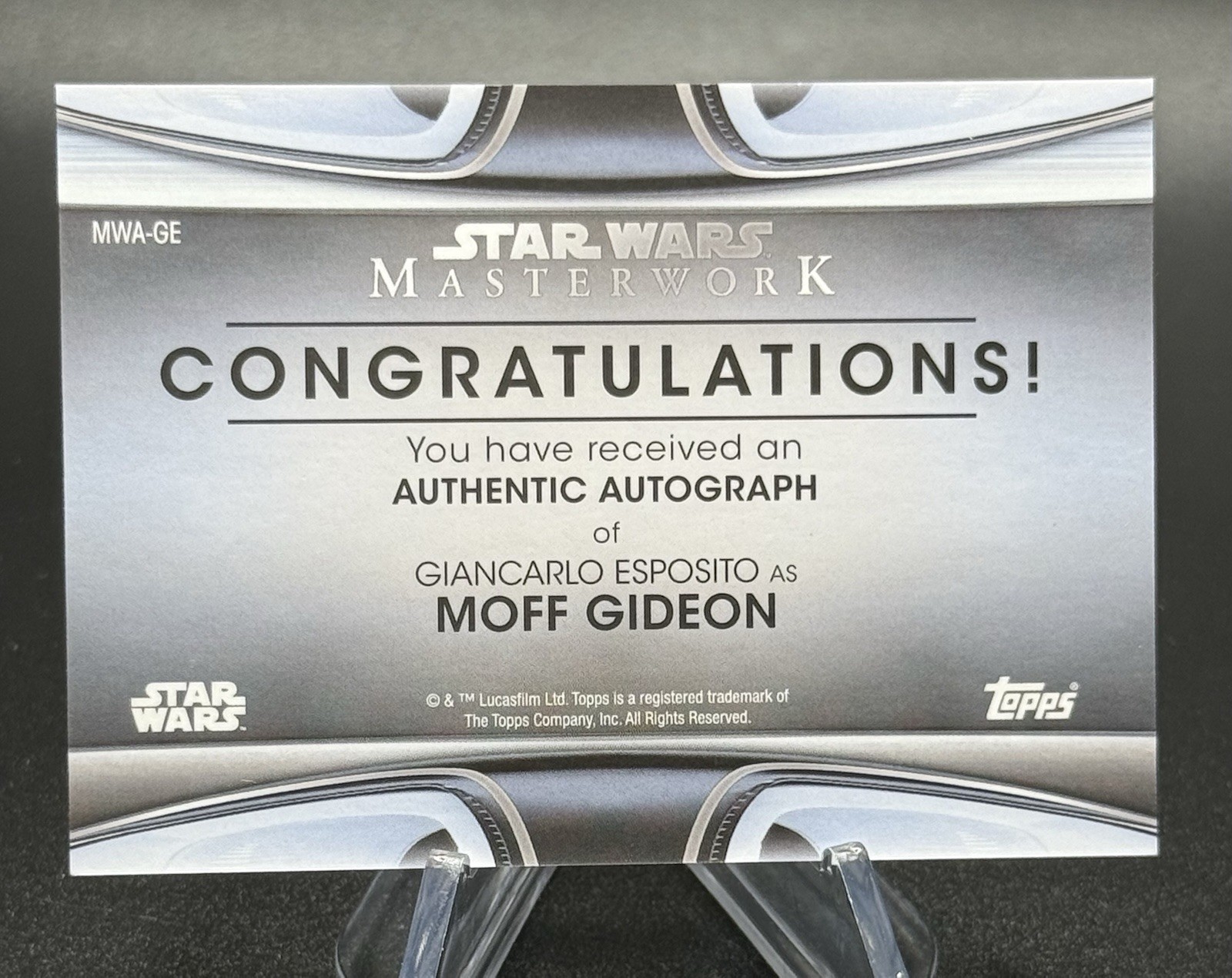 2021 Topps Star Wars Masterwork Moff Gideon Giancarlo Esposito Auto view 2