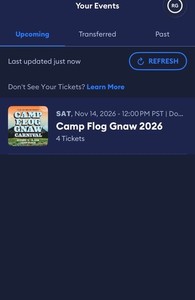Camp Flog Gnaw 2026 Tyler, The Creator GA Dodger Stadium LA CA Nov 14 12PM