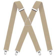WOXVM Mens Suspenders Adjustable Braces with 4 Strong Metal Clips Elastic X B...