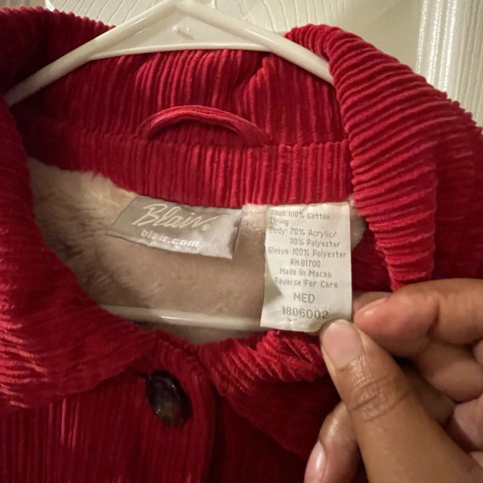 Abrigo vintage Blair Sherpa forrado pana tareas de granero talla M rojo años 90 Y2k Cabincore Foto 4 de 4