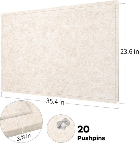 Lightweight 36x24 Felt Bulletin Board - Safe and Versatile Wall-Display Solution - Picture 4 of 9