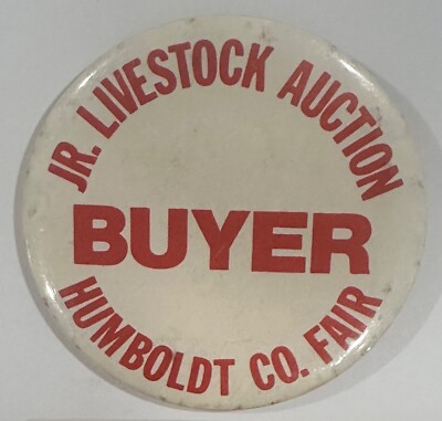 Jr Livestock Auction Buyer Pin Humboldt Co. Fair Collectible