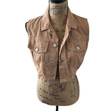 Vintage Y2K Bongo Cropped Jean Jacket Vest Size M