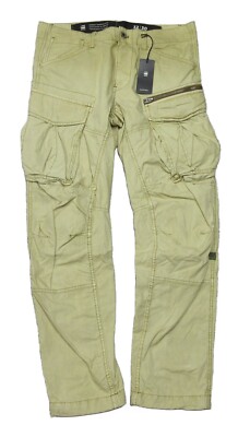 G-Star RAW Beige Vintage Garment Dyed Rovic Zip 3D Regular Tapered