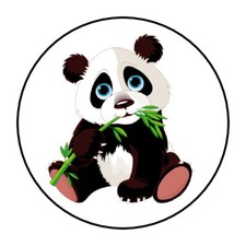 30 Cute Panda Bear Envelope Seals Labels Stickers 1.5 Round