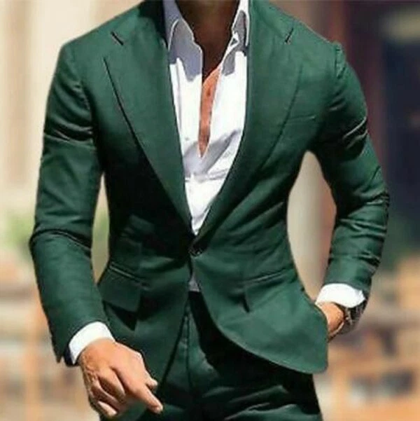 Dark Green Custom Made Men Suit,Hunter Green Tailored Bespoke Men Suit  W/Pants