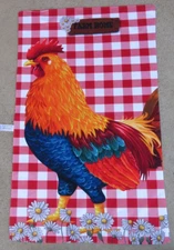 FARM HOME KITCHEN PRINTED MICROFIBER TOWEL ROOSTER COLORFUL DAISY 29"X 7.5"