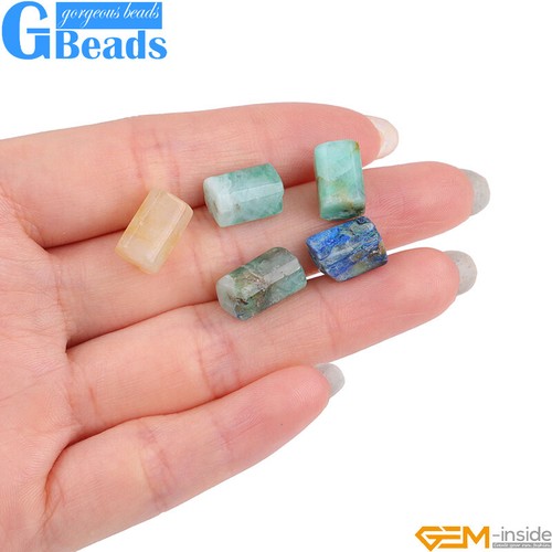 "Cuentas de columna de tubo facetado ágata piedra lunar ópalo natural para hacer joyas 15"" 8x12 mm" - Imagen 363 de 383