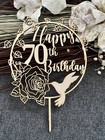 Happy Birthday Cake topper - any age 50th,60th,70th .Wooden Topper