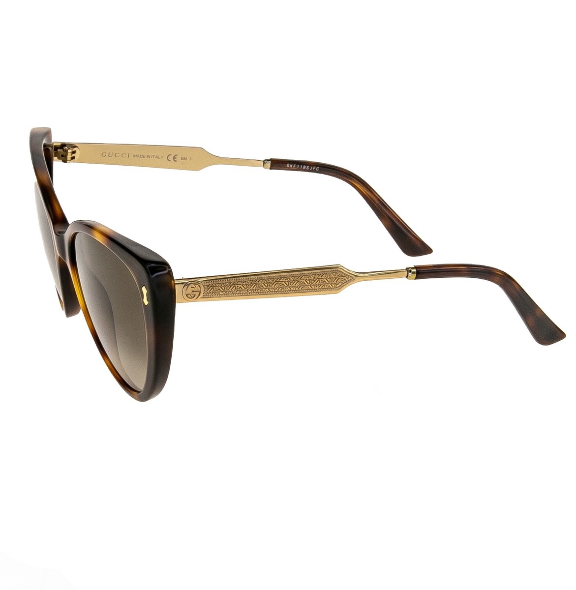 GUCCI GG3804S DAMASCATO Filigree Havana Gold Cat Eye  display picture 1