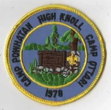 1978 Camp Powhatan High Knoll Camp Ottari Blue Ridge Mountains Council YLW Bdr. 