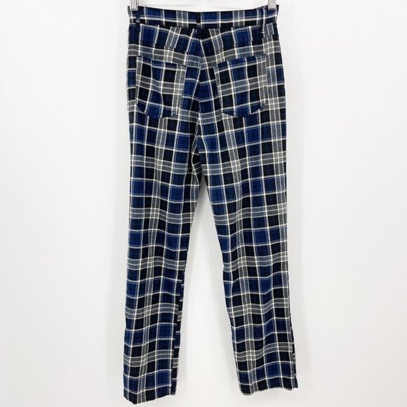 John Galt Brandy Melville XS Tilden Blue Plaid Flannel Pants