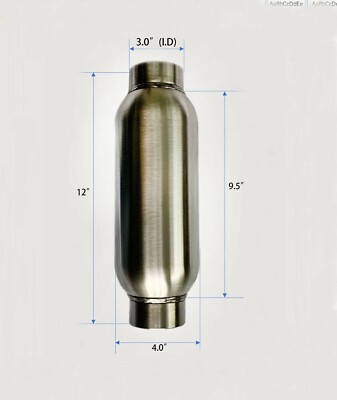 3 In Muffler For Suzuki Swift 3'' Inlet/Outlet Muffler Resonator Exhaust Deep Tone 12" Long E Flowmaster 40 Series Muffler - Foto 3