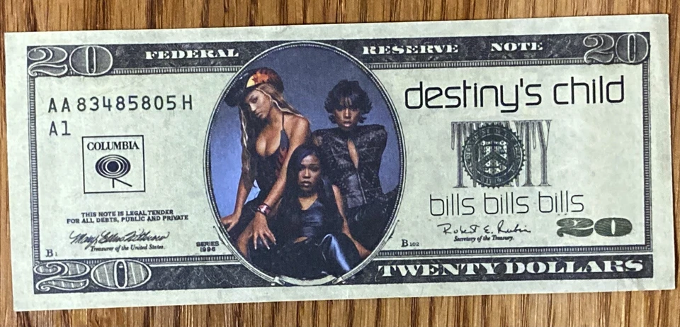 Destiny’s Child Promotional $20 Bill Concert Prop via 2000 Tour - Beyoncé RARE!! - Image 2 of 4