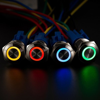 Push Button Switch Switch Electrical Equipment 1 PC 12V-24V 19mm IP65 LED