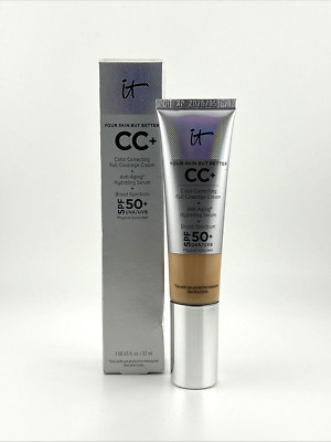 IT Cosmetics CC+ SPF 50 ( Medium Tan ) 1.08oz / 32ml New EXP 05/2026