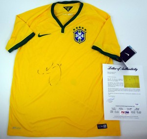 coa neymar brazil signed soccer jr jersey dna autograph psa brasil cup