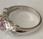 Ruby and Genuine Diamonds in Sterling Silver Setting Size 6.75 Ring 2.7g — photo 4