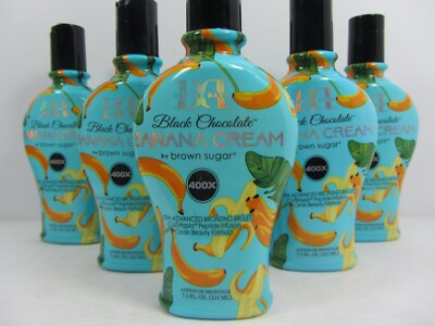 6 PACK BLACK CHOCOLATE BANANA CREAM BLACK 400X BRONZER 7.5 OZ  TANNING LOTION