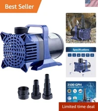 3100 GPH Submersible Water Pump with 33 FT Cord for Ponds, Fountains, Waterfa...