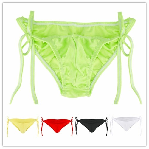 Sexy Men Smooth Lingerie Bikini Thong Tie Side String Lace Up Brief AU - Picture 2 of 17