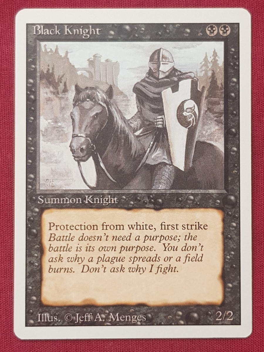 Magic The Gathering REVISED EDITION BLACK KNIGHT black card MTG