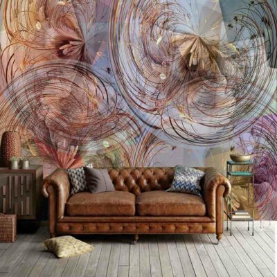 Disorder line Circle 3D Full Wall Mural Photo Wallpaper Printing Home Kids Decor