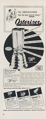 Osterizer Blending Machines Racine Wisconsin Vintage Print Ad 1950 #1682