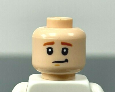 c@プロフはお読み下さい LEGO Minifigure Child Head Dark Orange Eyebrows Lopsided Smirk