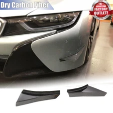 Dry Carbon Front Bumper Splitter Fins Canards Lip Fit For BMW i8 Coupe 2014-2018