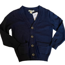 NWT Crewcuts Navy Cotton Cashmere Cardigan Sweater Size 2