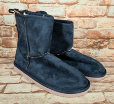 BNWT Older Girls Sz 3 Anko Brand Short Navy Dusty Mauve Slipper Boots