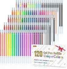 Gel Pen Refills, Shuttle Art 120 Colors No Duplicates Gel Pen Refills, 7 Color