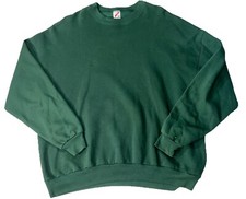 Vintage Made In Usa Jerzees Green Long Sleeve Pullover Sweatshirt Adult Mens 3XL