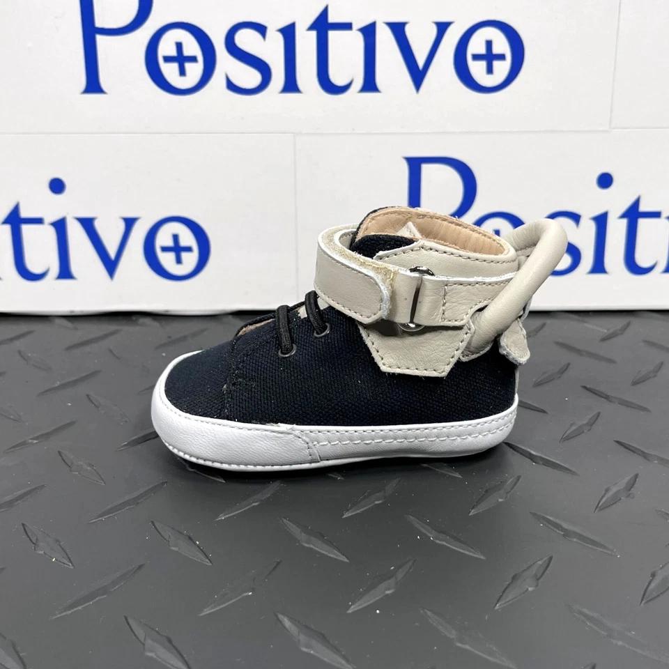 Zapatillas Buscemi 100MM Bebé Lona Negro/Blanco roto EE. UU. 4 UE 19 Nuevas Foto 2 de 4