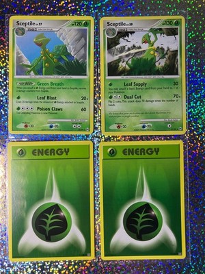 Pokemon Regular: Arceus 30/99 & 31/99 Sceptile; Evolutions 91/108 Grass Energy
