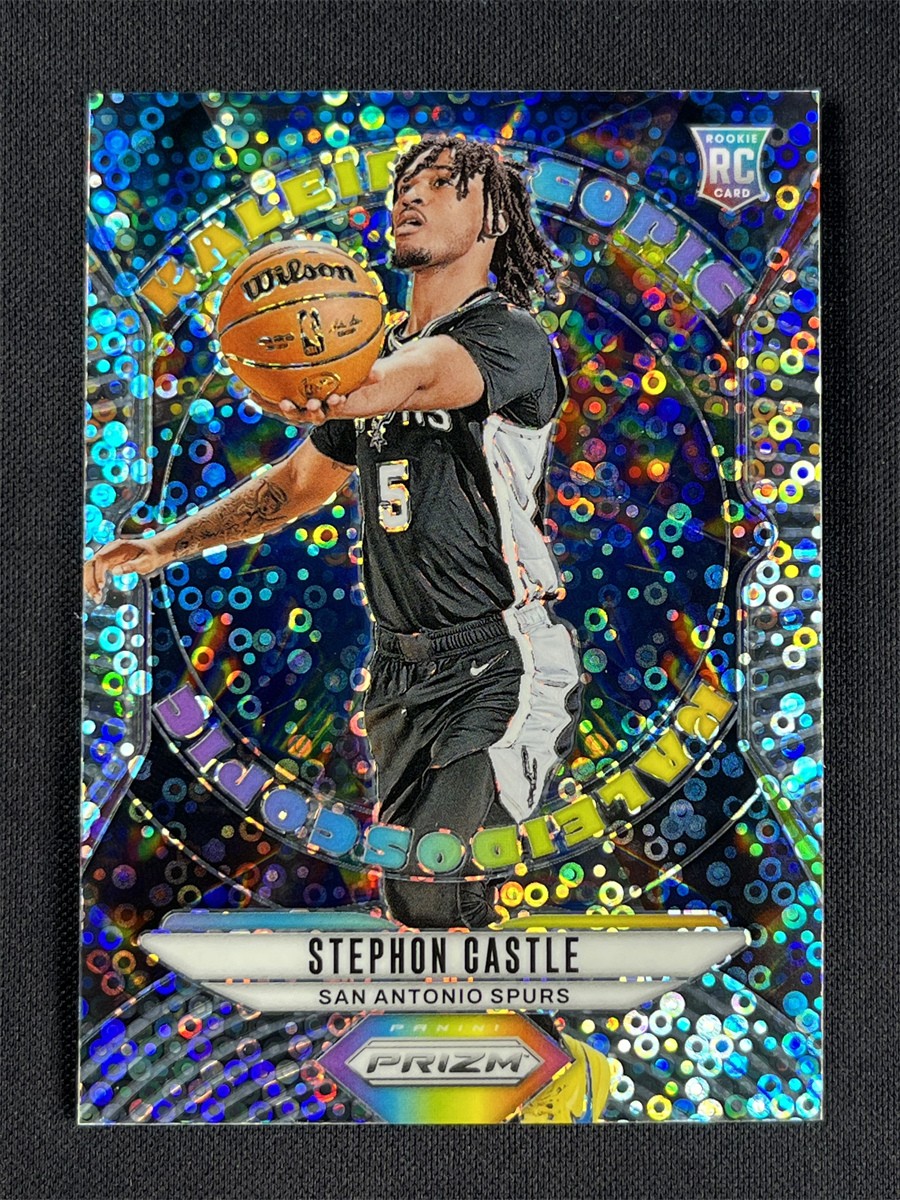 2024-25 Panini Prizm Fast Break Stephon Castle #19 Silver Disco Kaleidoscopic RC