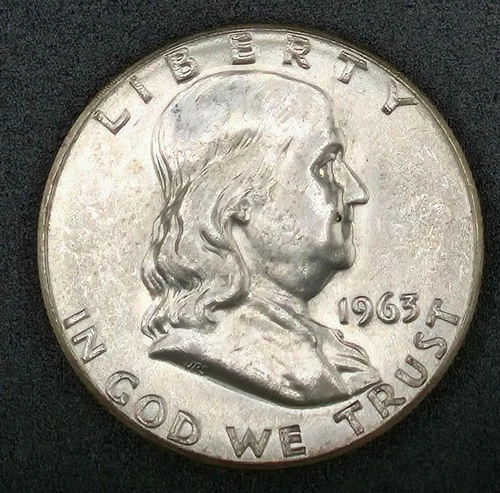 1963 P Franklin Half Dollar 90% Silver Uncirculated