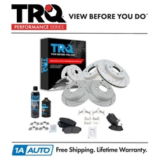TRQ Performance Rotor & Metallic Brake Pad Front Rear Kit w/Chemicals